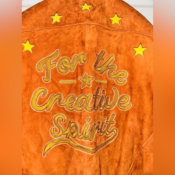 Free People For The Creative Spirit Leather Vintage Style Bomber Jacket - Picture 6 of 16